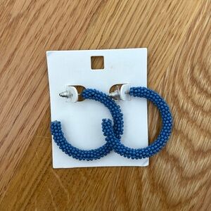 Blue Hoop Earrings - Never Used - Fashion Jewelry